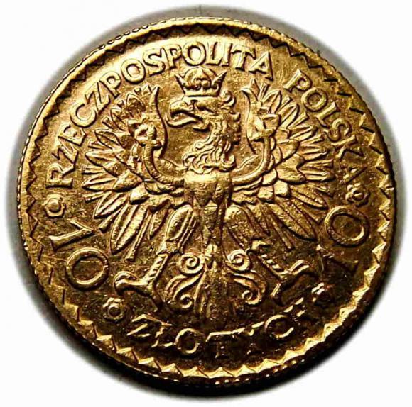 10 złotych 1925 Bolesław Chrobry II RP złoto (1)