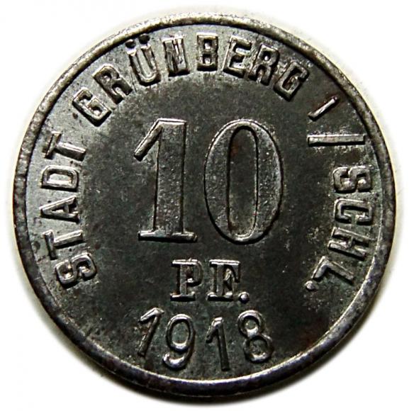 10 pfennig 1918 Zielona Gora Grunberg