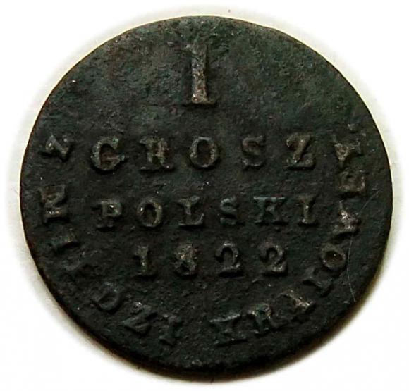 1 grosz 1822 Aleksander I Romanow Królestwo Polskie Warszawa (1)