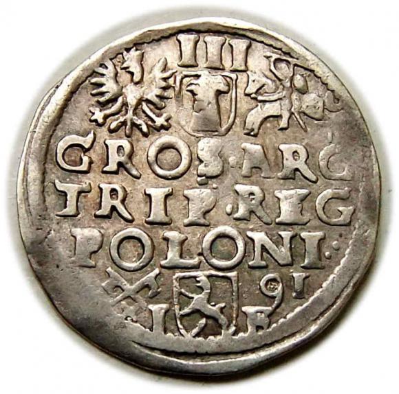 Trojak 1591 Zygmunt III Waza Poznań (2)