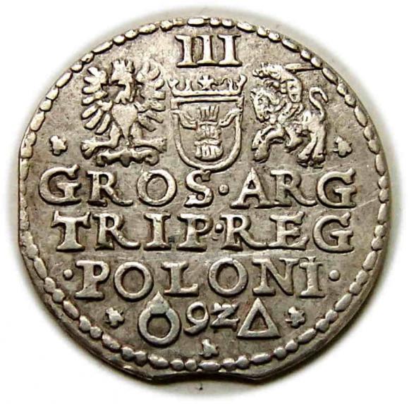 Trojak 1592 Zygmunt III Waza Malbork (2)