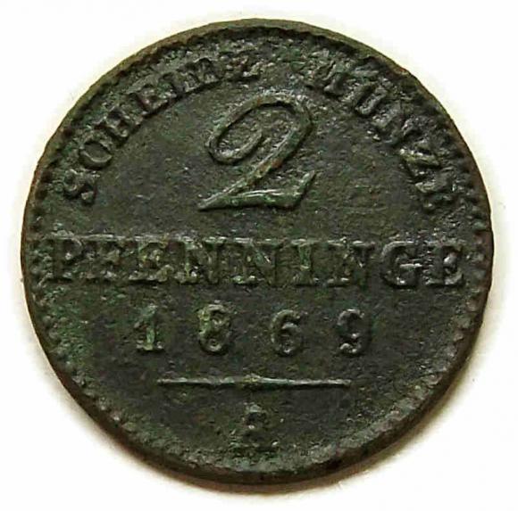 2 fenigi 1869 Wilhelm I Hohenzollern Niemcy Berlin (1)