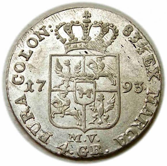 Dwuzłotówka / 4 grosze 1793 Stanisław August Poniatowski Warszawa (2)