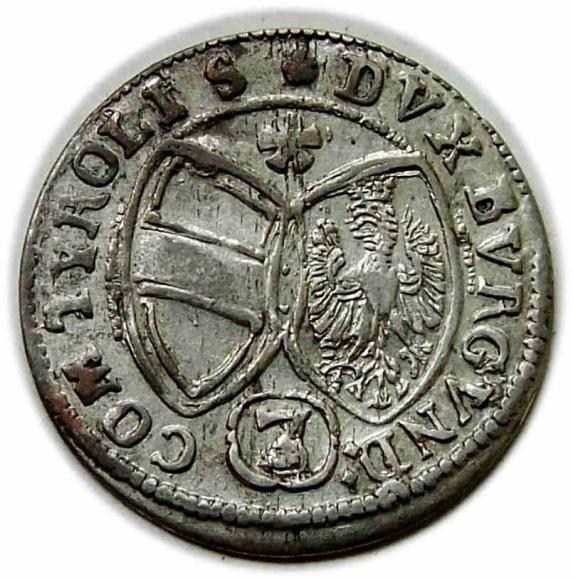 3 kreuzer 1643 Ferdinand Charles Austria Tyrol Hall (2)