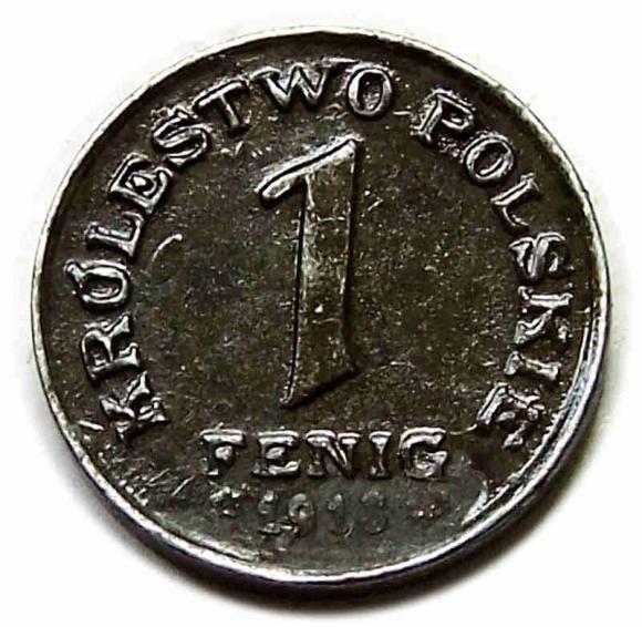 1 pfennig 1918 Polish Kingdom Stuttgart (1)