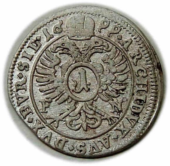 1 krajcar 1699 Leopold I Habsburg Opole (2)