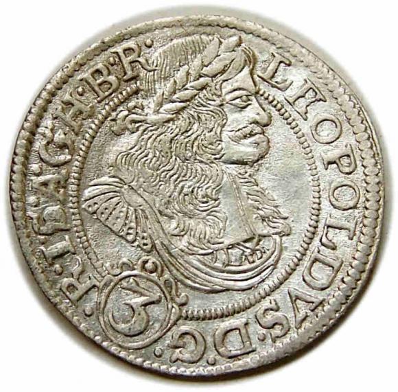 3 krajcary 1670 Leopold I Habsburg Wrocław (1)