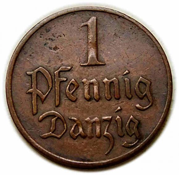 1 Pfennig 1923 Free City of Danzig Gdansk Berlin
