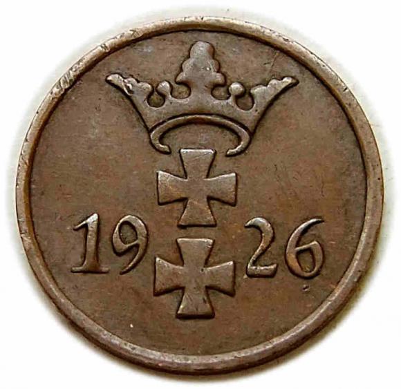 1 pfennig 1926 Free City of Danzig Gdansk (2)