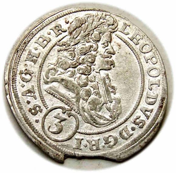 3 kreuzer 1695 Leopold I Breslau