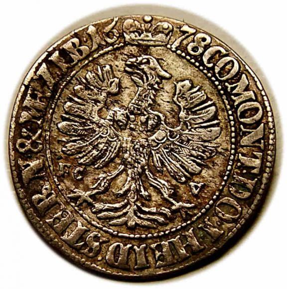 3 kreuzer 1678 Silvius II Frederick Duchy of Olesnica - Bierutow - Radziejow Olesnica