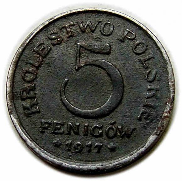 5 pfennig 1917 Polish Kingdom Stuttgart (1)
