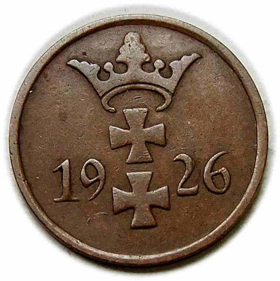 1 pfennig 1926 Free City of Danzig Gdansk (2)