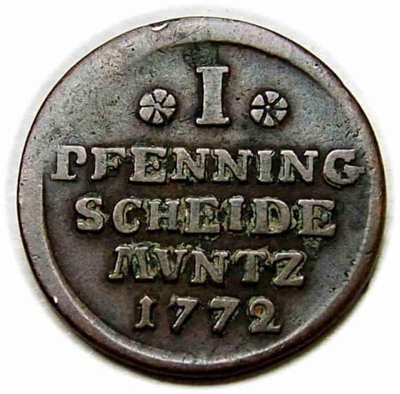 1 Pfennig 1772 Charles I Duchy of Brunswick - Lüneburg - Calenberg - Hanover (1)