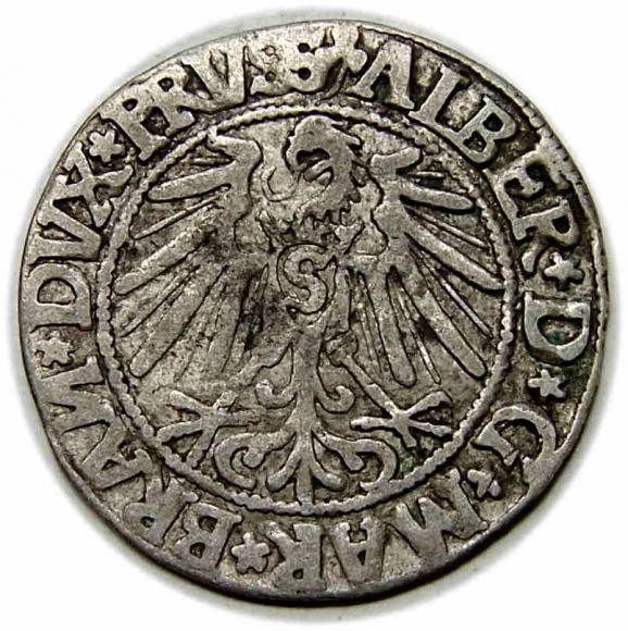 Grosz 1545 Albrecht Hohenzollern Księstwo Pruskie Królewiec (2)