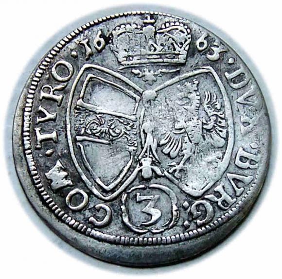 3 kreuzer 1663 Sigismund Francis Austria Tyrol Hall (2)