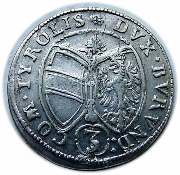 3 krajcary 1647 Ferdynand Karol Austria Tyrol Hall (2)