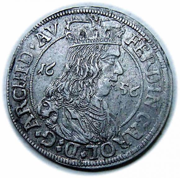 3 krajcary 1656 Ferdynand Karol Austria Tyrol Hall (1)