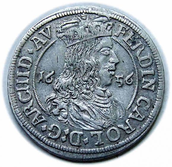 3 krajcary 1656 Ferdynand Karol Austria Tyrol Hall (1)