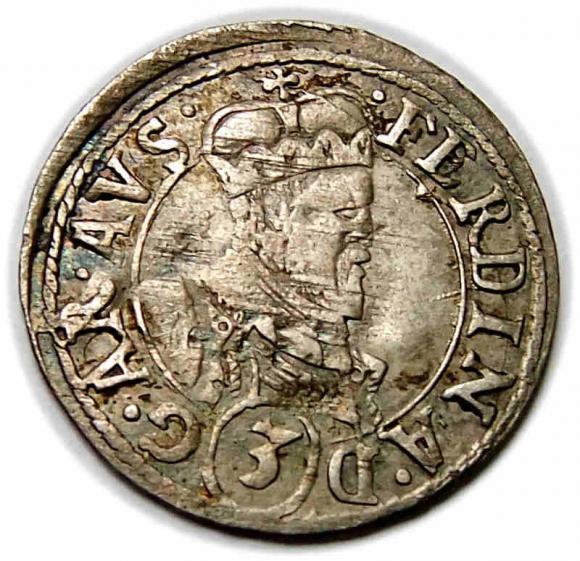 3 krajcary Ferdynand II Tyrolski Austria Tyrol Hall (1)