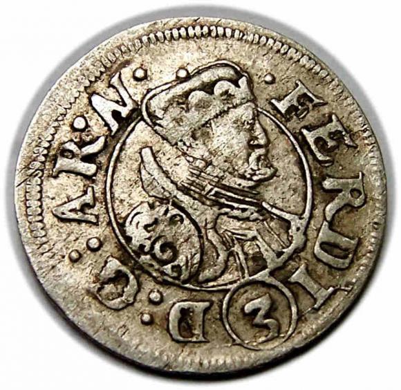 3 kreuzer Ferdinand II Austria Tyrol Hall (1)