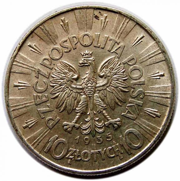 10 zlotych 1935 Jozef Pilsudski II Republic of Poland Warsaw (2)
