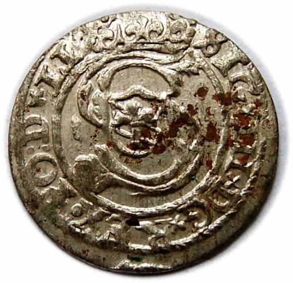 Szeląg 1600 Zygmunt III Waza Ryga (1)