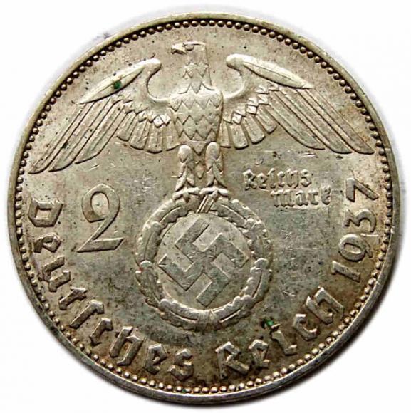 2 marki 1937 J Niemcy Hamburg (2)