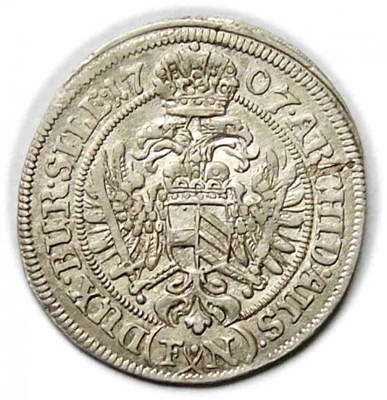 3 krajcary 1707 Józef I Habsburg Wrocław (2)