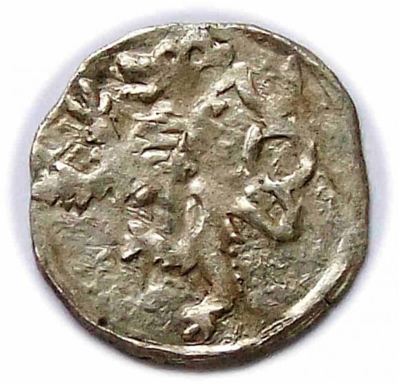 Halerz lew / orzeł Jerzy z Podiebradu Hrabstwo Kłodzkie (1)