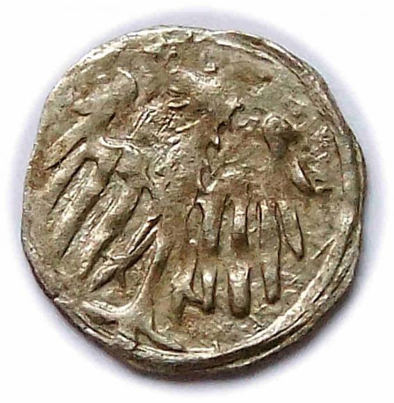 Halerz lew / orzeł Jerzy z Podiebradu Hrabstwo Kłodzkie (2)