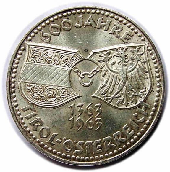 50 szylingów 1963 600 lat Tyrolu w Austrii Austria (1)