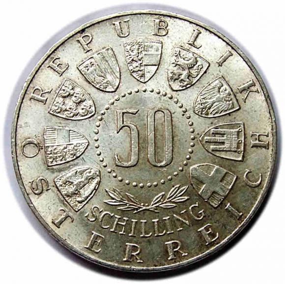 50 szylingów 1963 600 lat Tyrolu w Austrii Austria (2)
