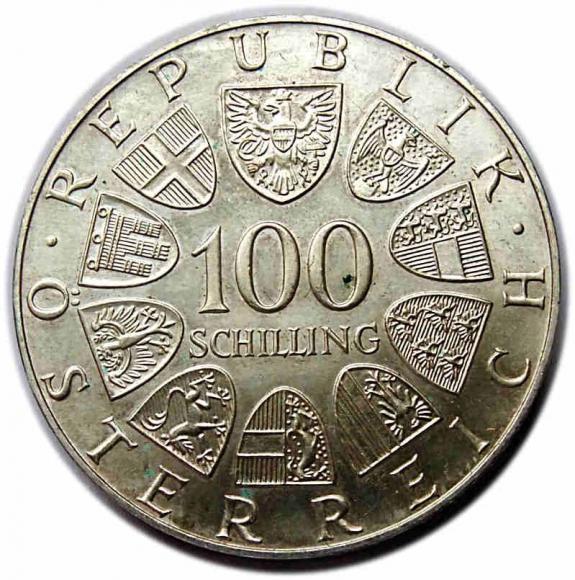 100 szylingów 1976 XII Olimpiada Zimowa w Innsbruck Austria (2)