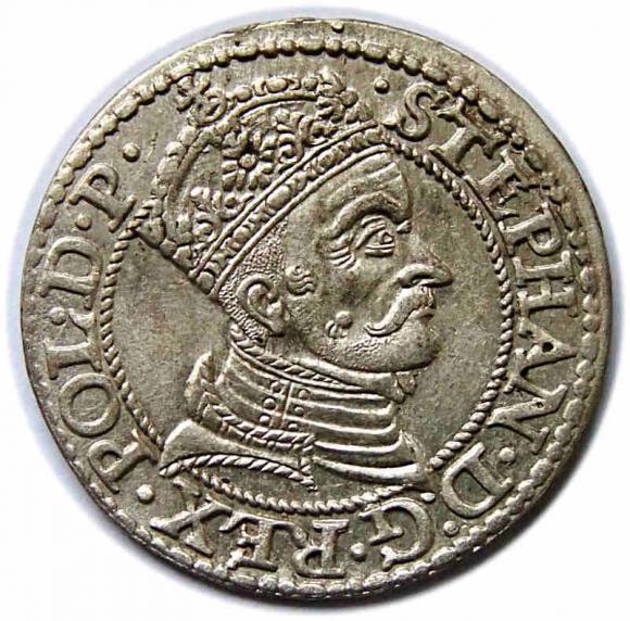 Grosz 1579 Stefan Batory Gdańsk (1)