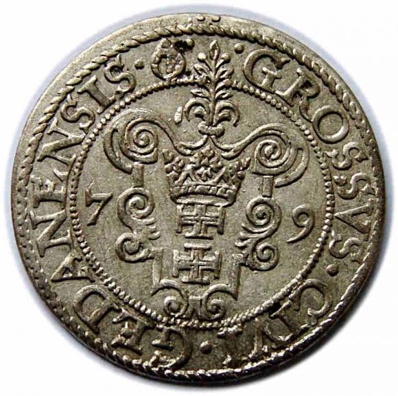 Grosz 1579 Stefan Batory Gdańsk (2)