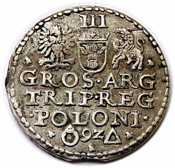 Trojak 1592 Zygmunt III Waza Malbork (2)