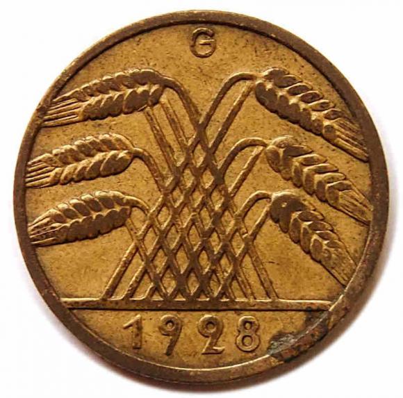 10 pfennig 1928 G Germany Karlsruhe