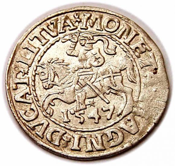 Half groschen 1547 Sigismund II Augustus Vilnius (1)