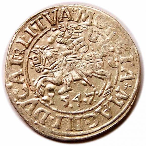 Półgrosz 1547 Zygmunt II August Wilno (1)