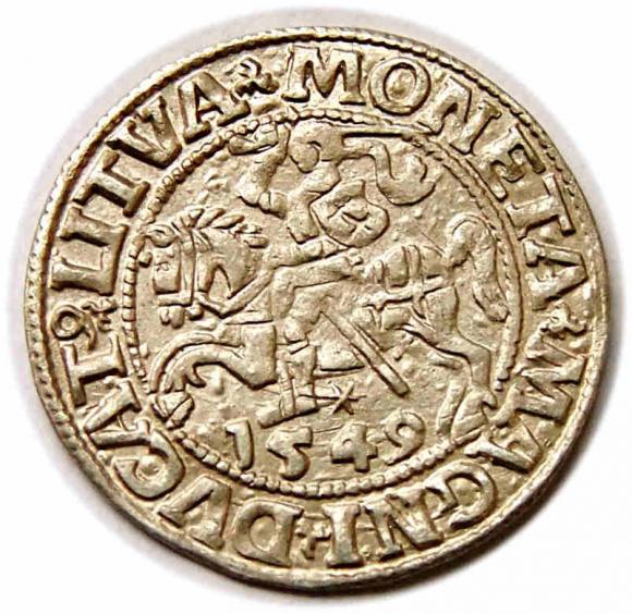 Półgrosz 1549 Zygmunt II August Wilno (1)