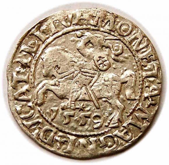 Half groschen 1559 Sigismund II Augustus Vilnius (1)