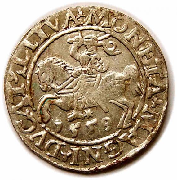 Półgrosz 1559 Zygmunt II August Wilno (1)