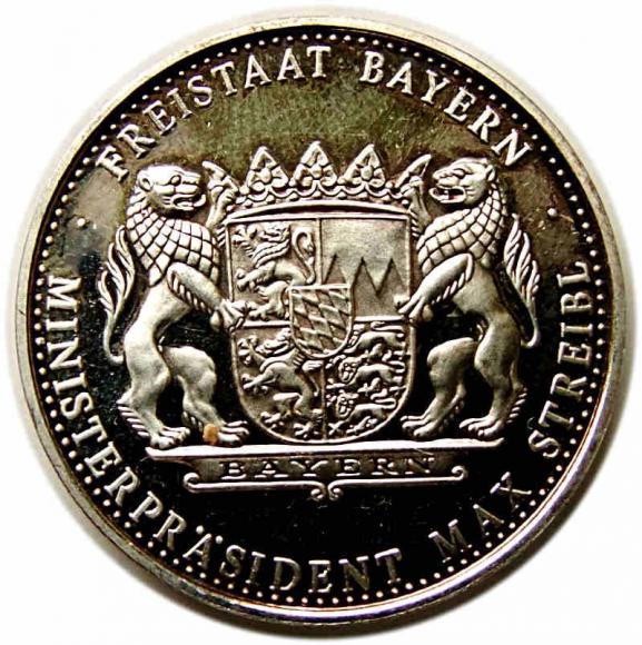 Medal Max Streibl Bayern Germany (2)
