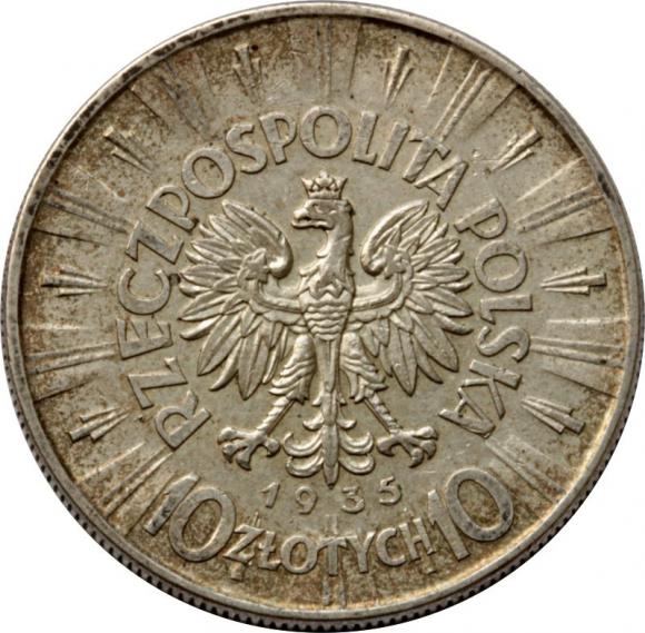 10 zlotych 1935 Jozef Pilsudski II Republic of Poland Warsaw (2)