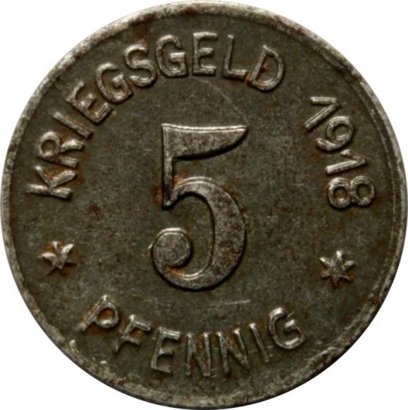 5 pfennig 1918 Raciborz / Ratibor (1)