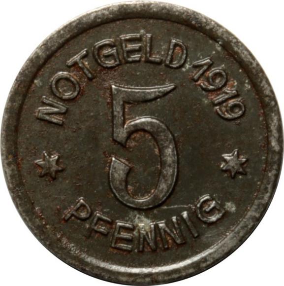5 pfennig 1919 Raciborz / Ratibor (1)