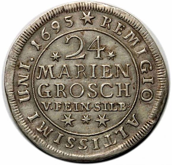 24 mariengroschen 1695 Rudolf August Anton Ulrich Braunschweig - Wolfenbüttel (2)