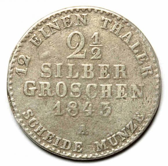 2 1/2 silver groschen 1843 Friedrich Wilhelm IV Germany Berlin (2)