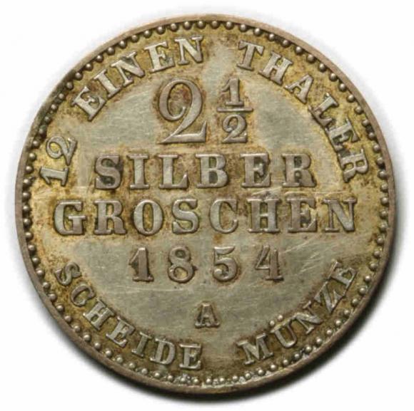 2 1/2 silver groschen 1854 Friedrich Wilhelm IV Germany Berlin (2)
